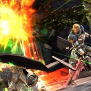 ジークフリートの火属性攻撃がヒット！敵は風属性の為、大ダメージが見込める。属性の相性を考える事が攻略の秘訣に