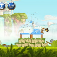 物理演算されたオブジェクトの挙動や、爽快感のあるアクションの楽しさは『Angry Birds』シリーズの魅力そのまま