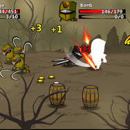 武器購入後。刀を持って暴れてます！コインは、すぐに消えてしまうので素早く拾うべし。