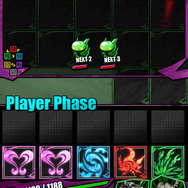 バトル画面。画面下部に表示されている「エナジーパネル」を、上部の枠に出していきます。