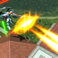 二丁のバスターライフルから同時にビームを撃つメイン射撃