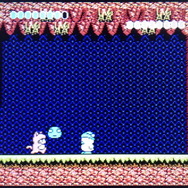 バトルでは、「ぽぷーん」を投げて攻撃します