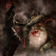 巨大なオーガとの戦闘