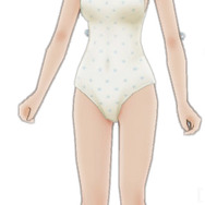 白地にドットパターンのワンピースタイプとなります