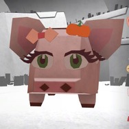 相棒のブタちゃんもエクステとリボンでかわいくアレンジ