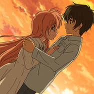 静岡のあの橋の上で、良い感じに寄り添い見つめ合う万里と千波。千波ルートもしっかり収録されています。