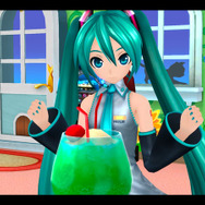 2人で飲むジュース、ストローの1本はこちらを向いている・・・!