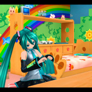 編み物にいそしむミクさん