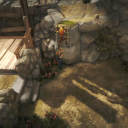 腕力のある兄が小柄な弟を持ちあげて先に登らせる