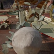 途中の建造物などは破壊できる。破壊量に応じてお金が手に入る