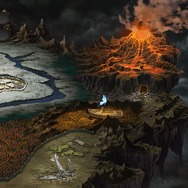 冒険の舞台となるエスカリオとその周辺の一部MAP。飛行機や列車・客船等、現代の異物が描かれている