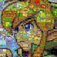 『ゼルダの伝説』のゲーム画面を使って描かれたリンクのモザイクイラストをご紹介