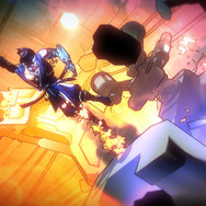 勢いのままロボットを貫通。シュールな光景