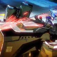 チェーンが伸びて犬型メカの頭を掴む