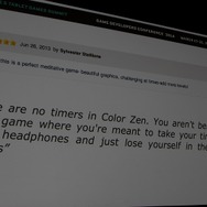 【GDC 2014】色がテーマのパズル『Color Zen』、ゲームジャムでの試作から2週間で公開、高収益への道のり