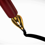 ペンで描かれるのは藤子氏のトレードマークであるベレー帽