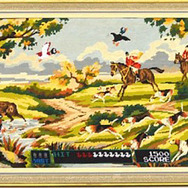 フリーマーケットで買った絵画をレトロゲームとマッシュアップさせたアート作品