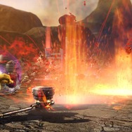 ハンマーを地面に突き立てると、火山のように炎が噴出