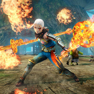 作り出した薙刀を両手に持って切りかかります