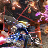 クナイによる回転切りで敵を吹き飛ばします