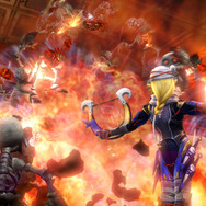 ハープに宿した火の力で、炎の岩を出現