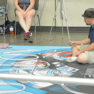 チョークアートの実演