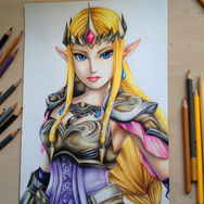 17歳の少女が描く『ゼルダ無双』のファンアート…一見デジタルだが、実は色鉛筆