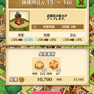 メイン職業の訓練所をレベルアップ