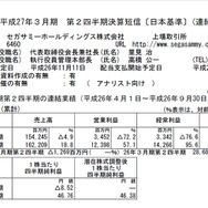セガサミーホールディングス決算スクリーンショット