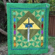 海外ファンが『ゼルダの伝説』モチーフのキルトを制作 ― マスターソードとトライフォースを素朴なデザインで表現