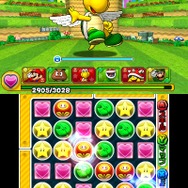 『PUZZLE & DRAGONS SUPER MARIO BROS. EDITION』おためし版イージーコースバトル画面（マリオチーム）