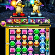 『PUZZLE & DRAGONS SUPER MARIO BROS. EDITION』おためし版ノーマルコースバトル画面（マリオチーム）