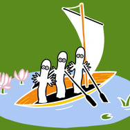 ニョロニョロの船のデコレーション