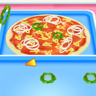 葉をちぎる（ピザ）