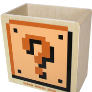 木製ダイカット小物入れD(ハテナ/レンガブロック)