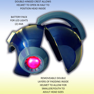 被れる「ロックマン ヘルメットレプリカ」の新たな写真公開、細部の仕様も明らかに