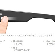 サイドフレーム部にタッチセンサーが装着されておりタッチジェスチャーで操作