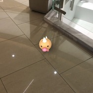 モール内に現れたビートル。野生のポケモンもショッピングモールを訪れるようだ