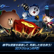 暴カワRPG『LINE ファイター』配信開始、ブラウンたちが悪党相手に大暴れ！
