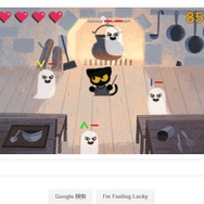Googleにかわいい黒猫のハロウィンミニゲームが登場！シンプルながらやりこみがいあり