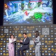 『黒い砂漠モバイル』ローンチ発表会で西野七瀬さんが白熱の対人バトル！浅野忠信さんとのCM撮影エピソードも明らかに