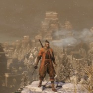 遠景に見えるのが葦名城の本城。その最上階に御子は囚われている。