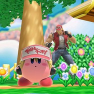 『スマブラSP』テリーを吸い込んだカービィの可愛さ、まさに「OK!」─髪型もキュートに再現、帽子を被って格好良さも2割増し!?