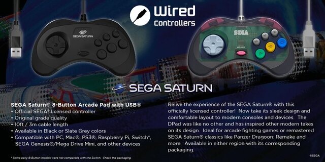 セガ公認「SEGA Saturn 2.4GHz Wireless Pro Controller」海外にて12月 