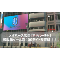 メタバース広告の「アドバーチャ」が掲載先ゲーム数400タイトルを突破！